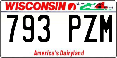 WI license plate 793PZM