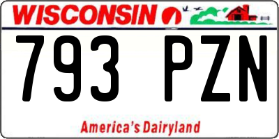 WI license plate 793PZN