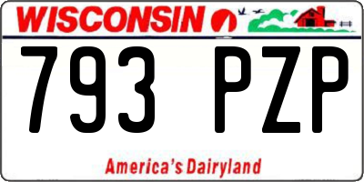 WI license plate 793PZP