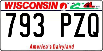 WI license plate 793PZQ