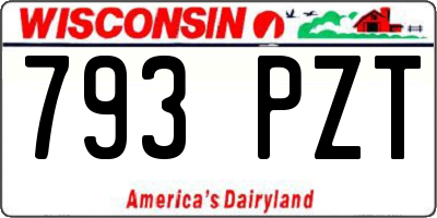 WI license plate 793PZT