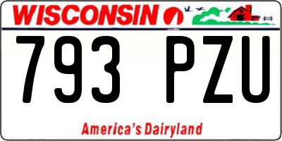WI license plate 793PZU