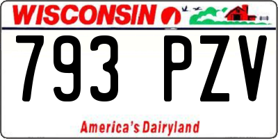 WI license plate 793PZV