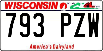WI license plate 793PZW