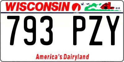 WI license plate 793PZY