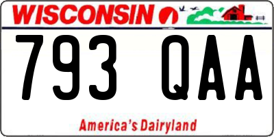 WI license plate 793QAA