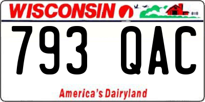 WI license plate 793QAC