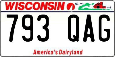 WI license plate 793QAG
