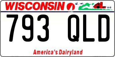 WI license plate 793QLD