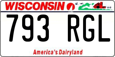 WI license plate 793RGL