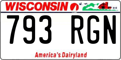 WI license plate 793RGN