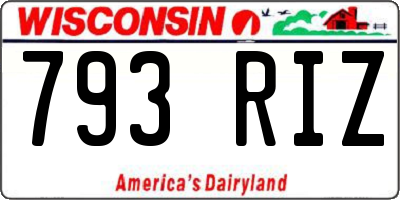 WI license plate 793RIZ