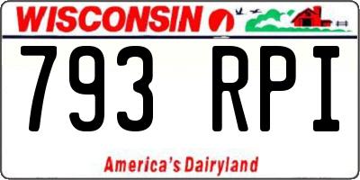 WI license plate 793RPI