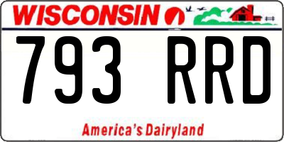WI license plate 793RRD