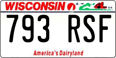 WI license plate 793RSF