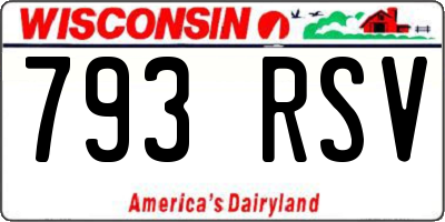 WI license plate 793RSV