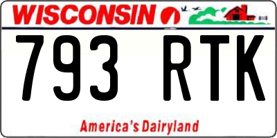 WI license plate 793RTK