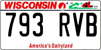 WI license plate 793RVB