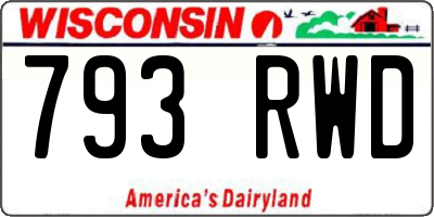 WI license plate 793RWD