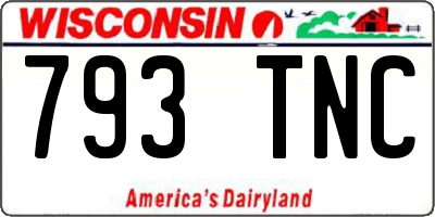 WI license plate 793TNC
