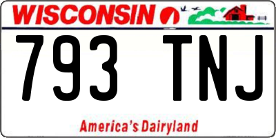 WI license plate 793TNJ