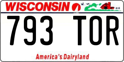 WI license plate 793TOR