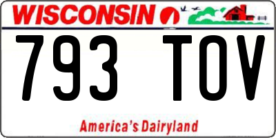 WI license plate 793TOV
