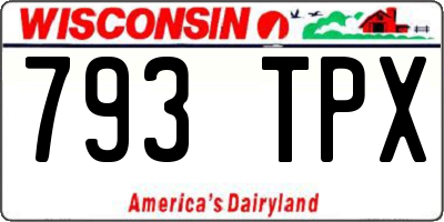 WI license plate 793TPX