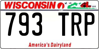 WI license plate 793TRP