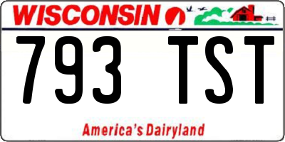 WI license plate 793TST