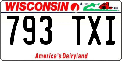 WI license plate 793TXI