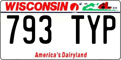 WI license plate 793TYP