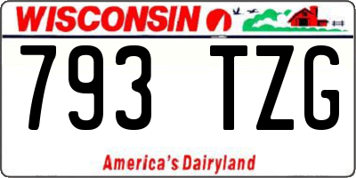 WI license plate 793TZG