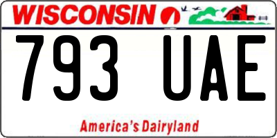 WI license plate 793UAE
