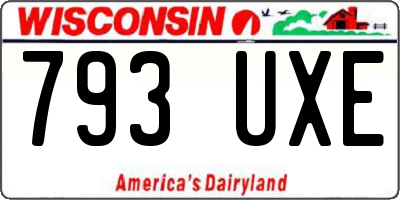 WI license plate 793UXE