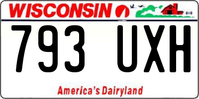 WI license plate 793UXH