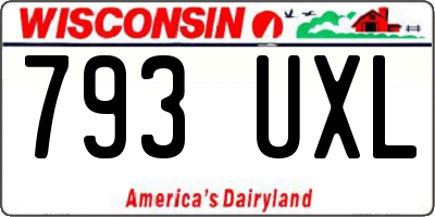 WI license plate 793UXL
