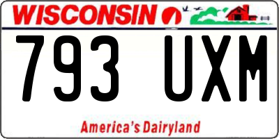 WI license plate 793UXM