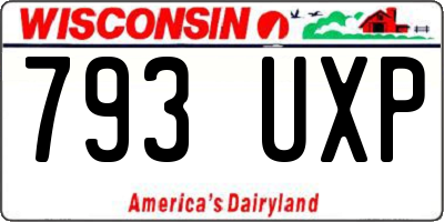 WI license plate 793UXP