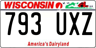 WI license plate 793UXZ