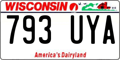WI license plate 793UYA