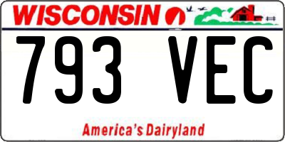 WI license plate 793VEC