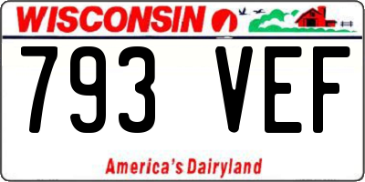 WI license plate 793VEF