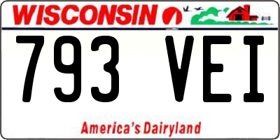 WI license plate 793VEI