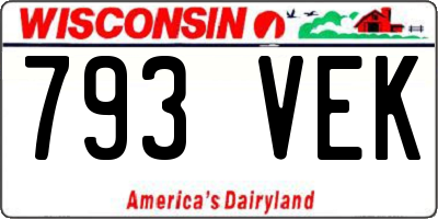 WI license plate 793VEK