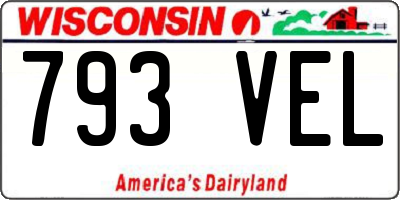 WI license plate 793VEL