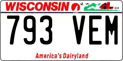 WI license plate 793VEM