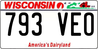 WI license plate 793VEO