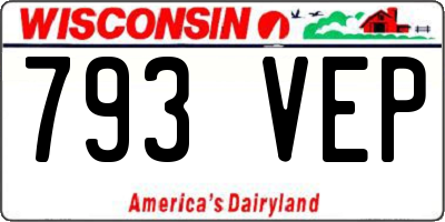 WI license plate 793VEP