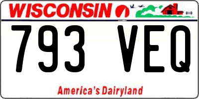 WI license plate 793VEQ